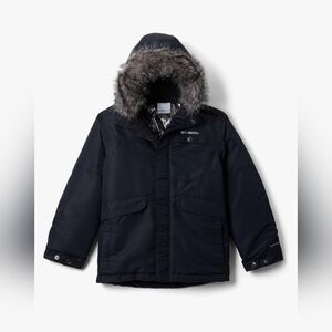 Columbia Kids Puffer Jacket - Black with Fur Trim